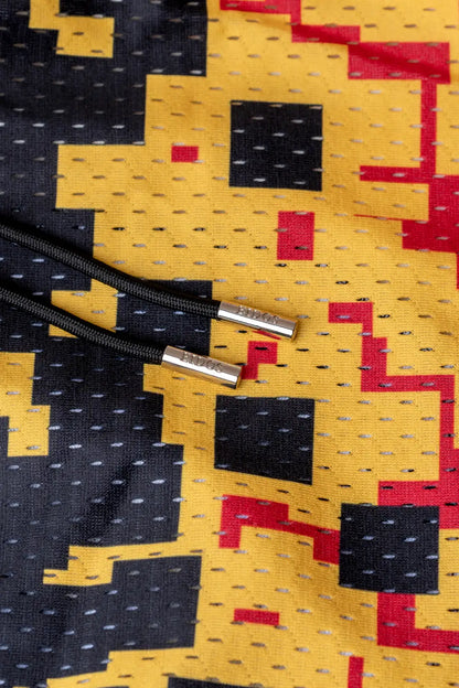 Fire Pixel Black Mesh Shorts